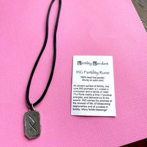 Fertility Necklace, Lead Free Pewter, Satin Cord